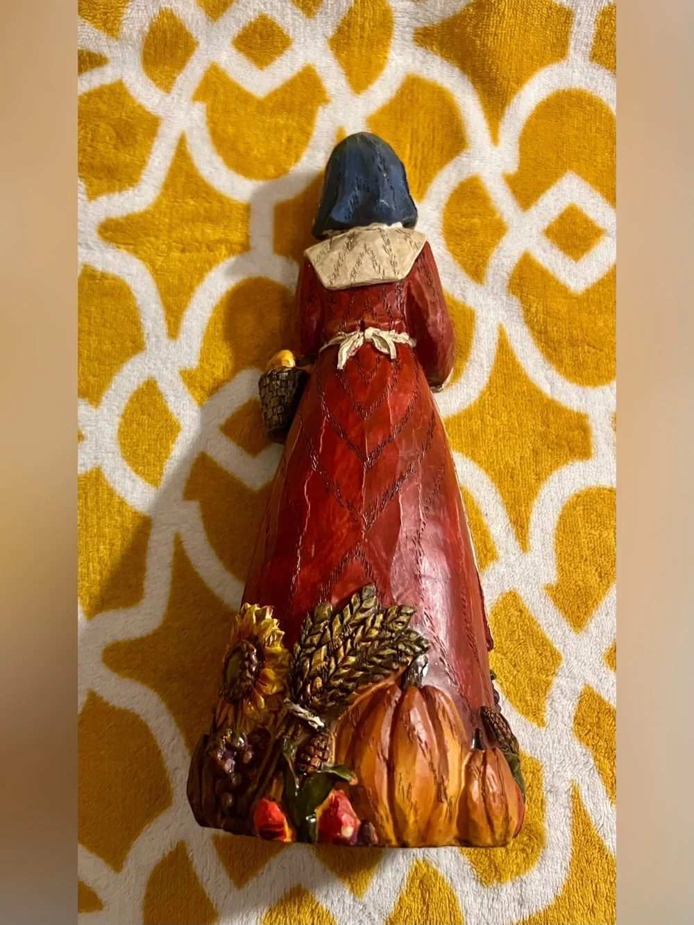 Thanksgiving Pilgrim Resin Figurine Signed 10